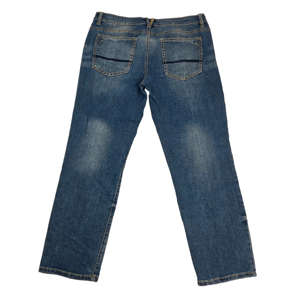 Mossimo Supply Co. Denim Distressed Patched Boyfiend Jeans - Size 9 - Picture 4 of 8